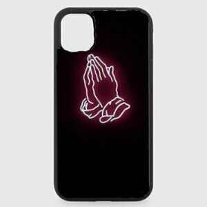 BLACK Neon Praying Phone Case